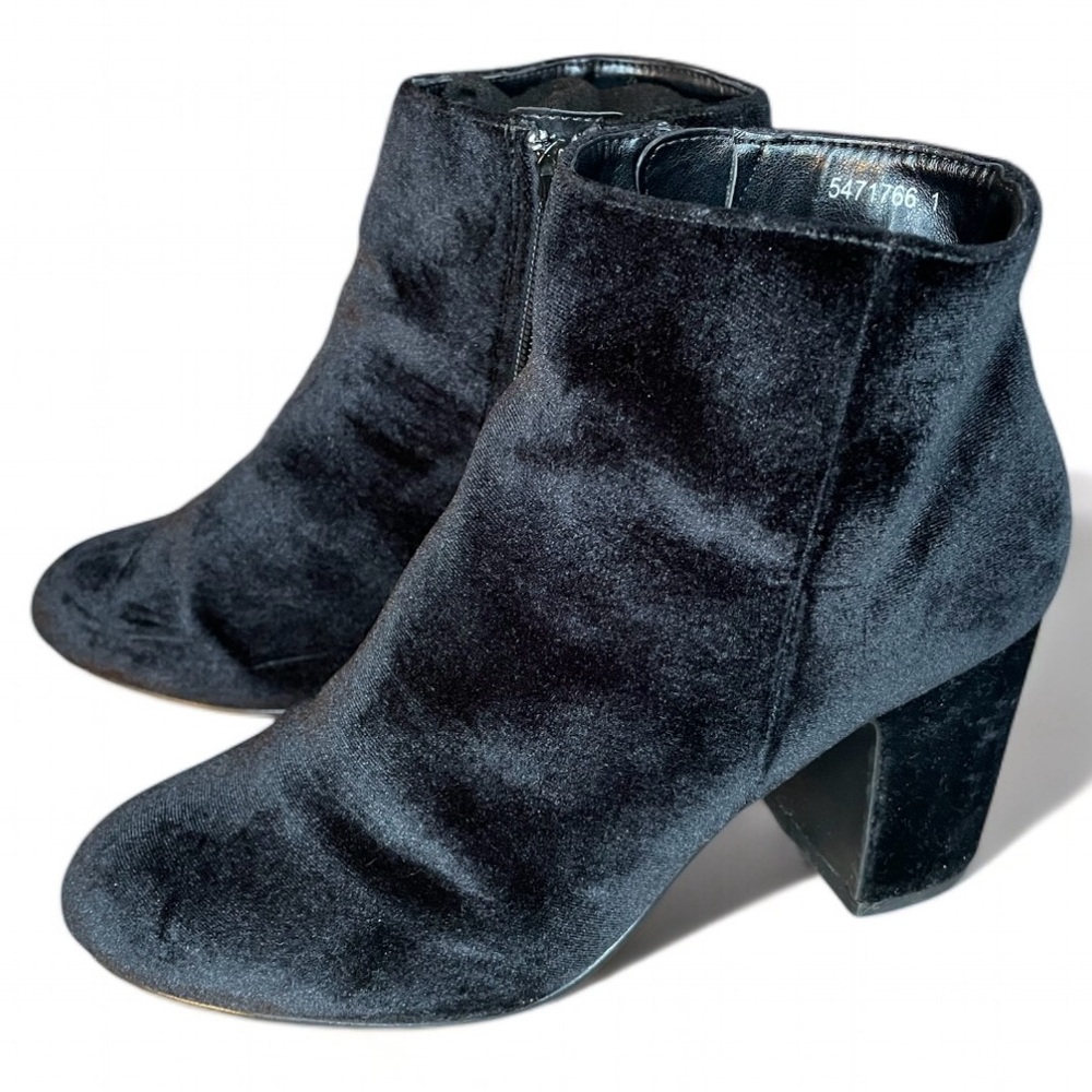 New Look Black Velvet Booties